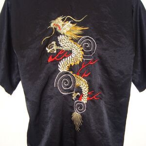 Oriental Brand Embroidered Dragon Kimono Robe w/Tie Unisex One Size Fits Most